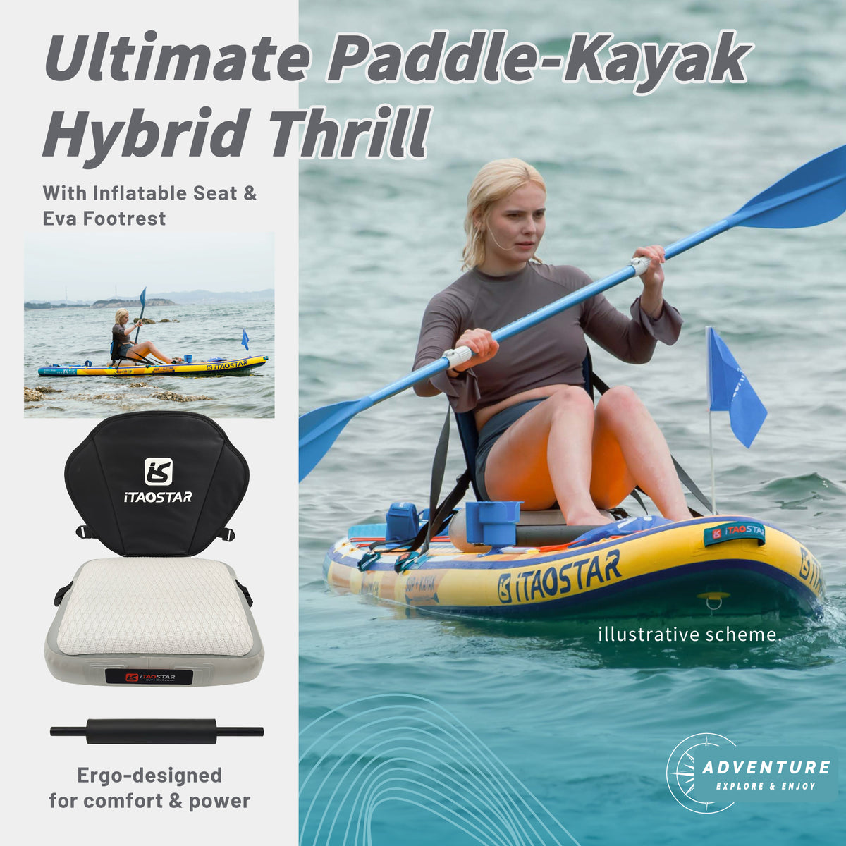 Adventure A01BP 12' × 35" Inflatable Stand Up Paddle Board