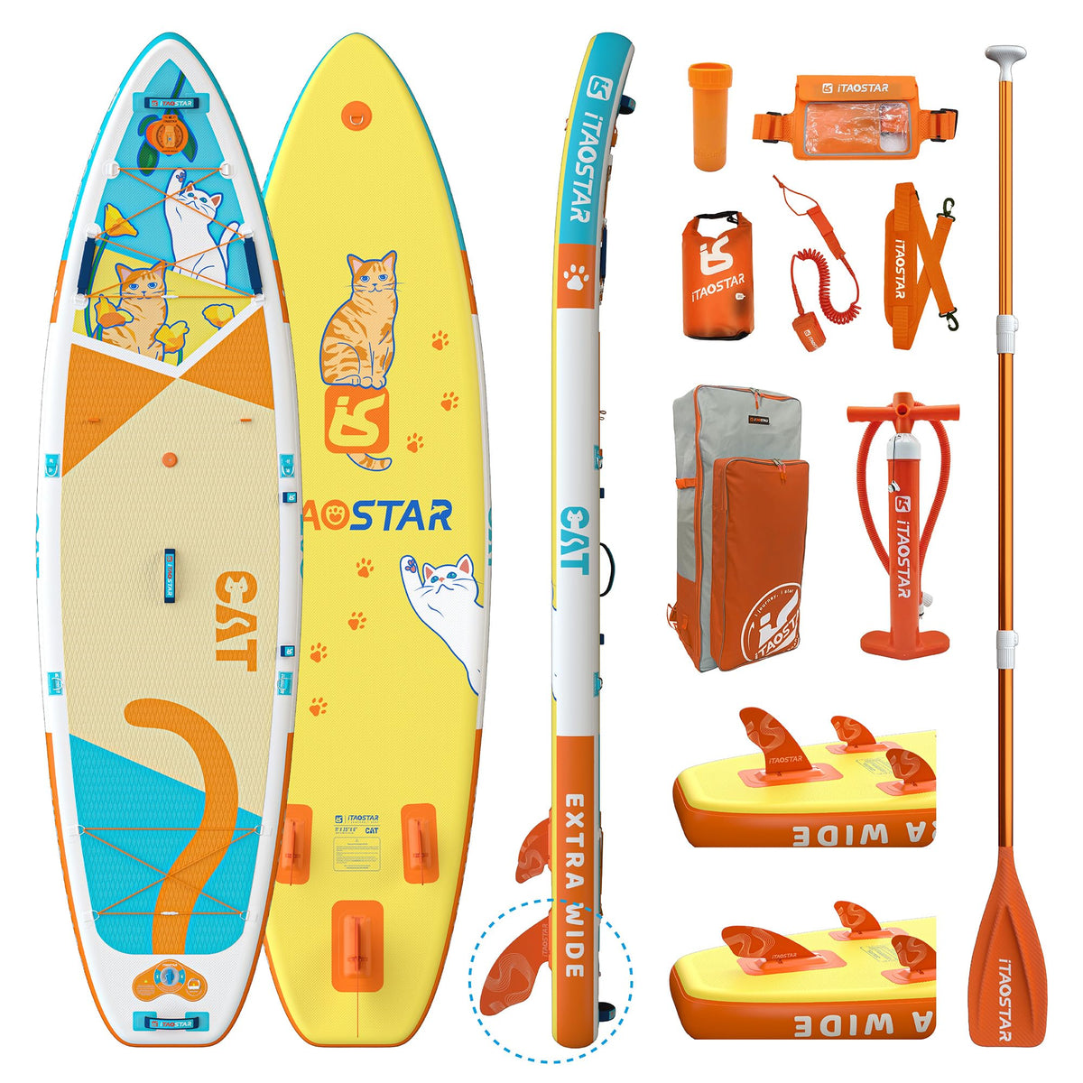 Pets C01C 11' × 35" Inflatable Stand Up Paddle Board