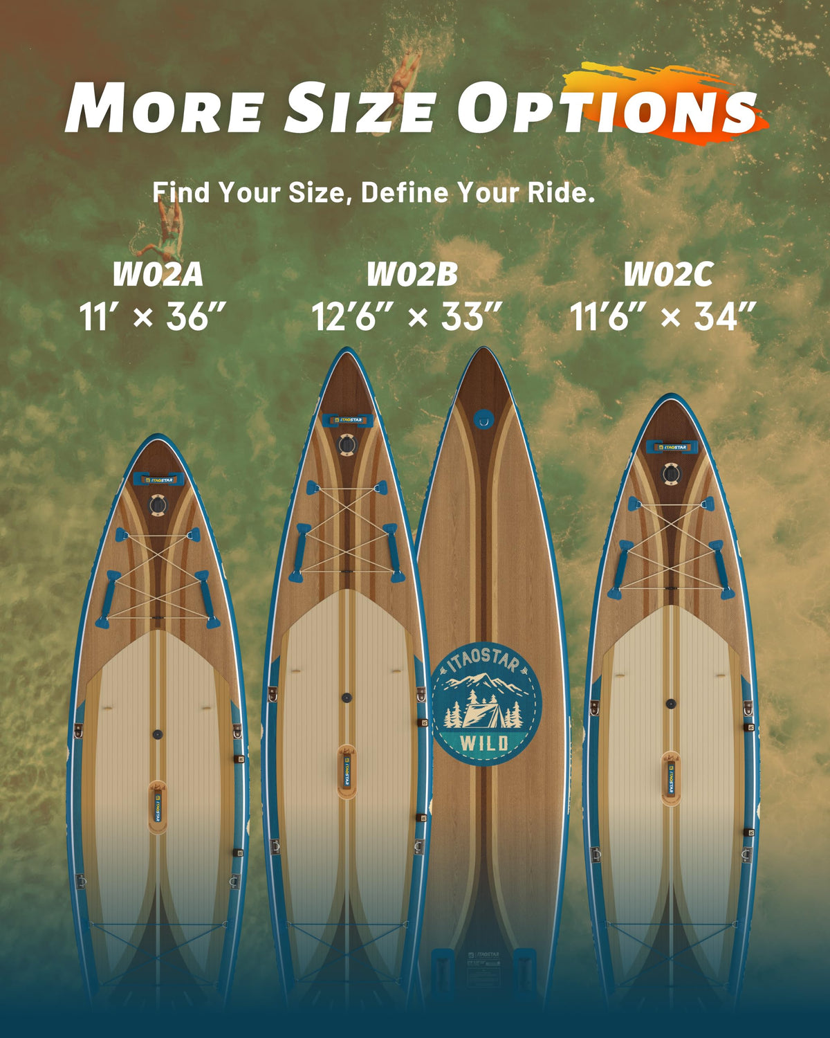 Wild W02AP 11' × 36" Inflatable Stand Up Paddle Board