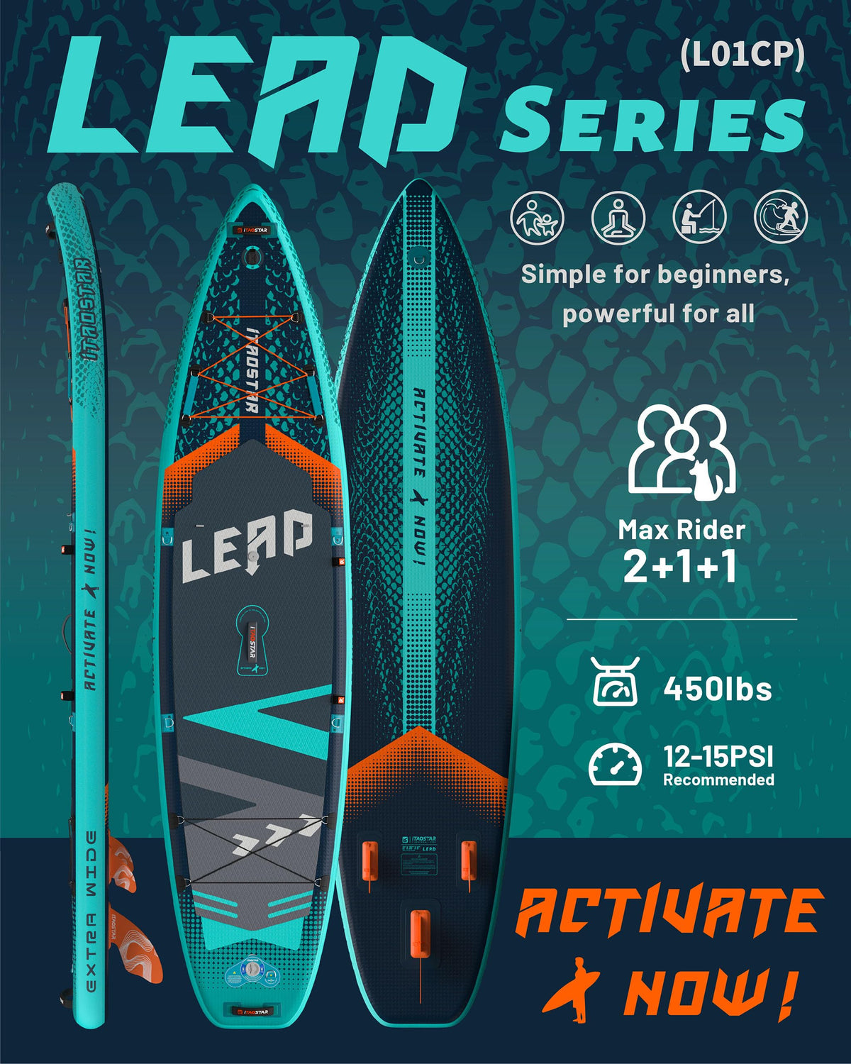 Lead L01CP 12' × 35" Inflatable Stand Up Paddle Board