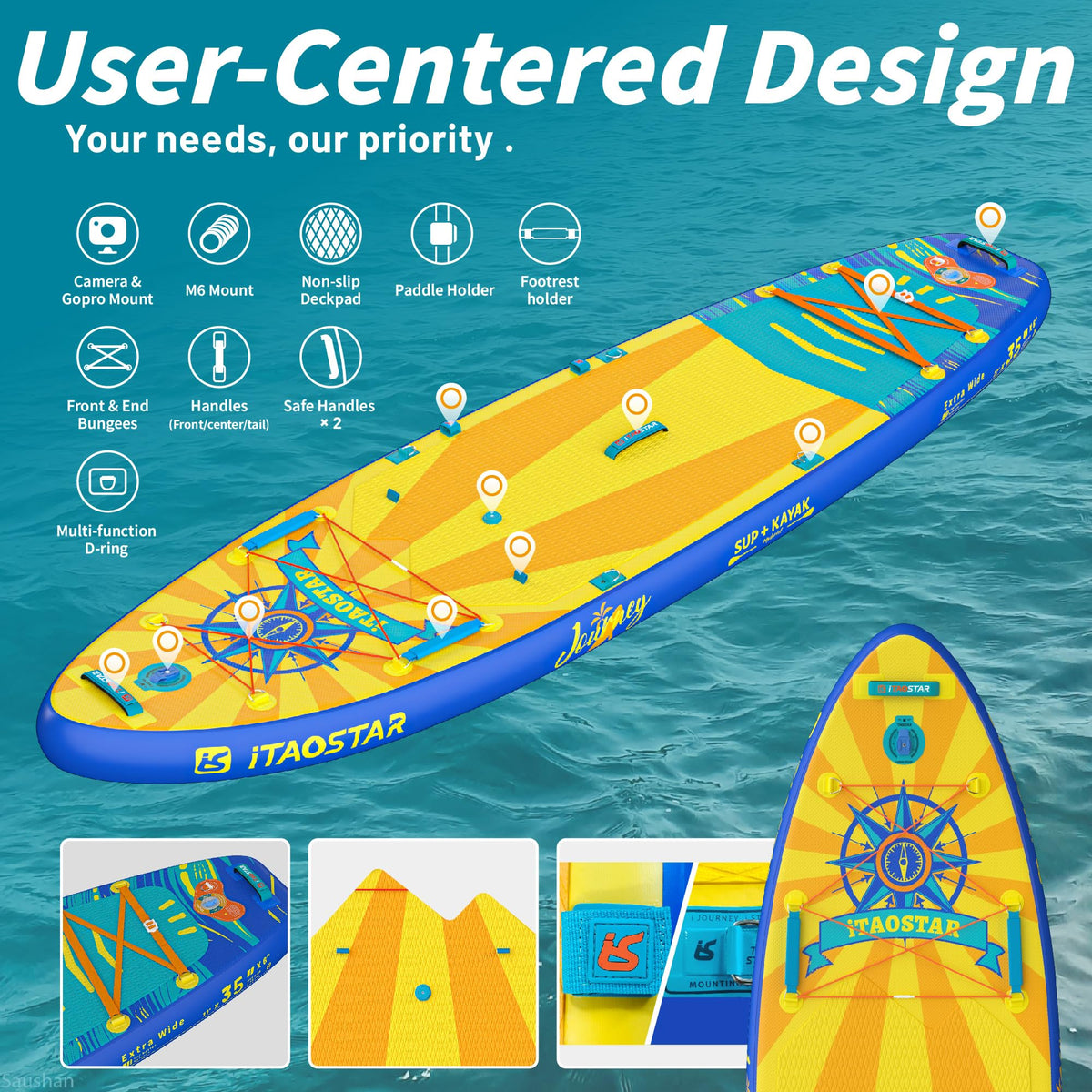 Journey J07AP 11' × 35" Inflatable Stand Up Paddle Board