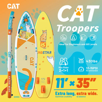 Pets C01C 11' × 35" Inflatable Stand Up Paddle Board