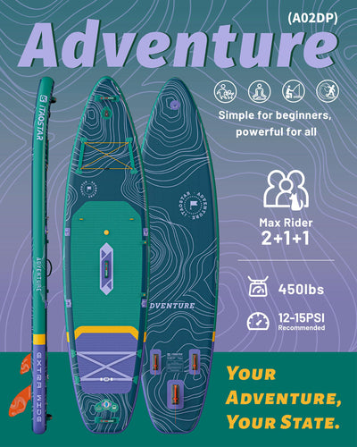 Adventure A02DP 12' × 35" Inflatable Stand Up Paddle Board