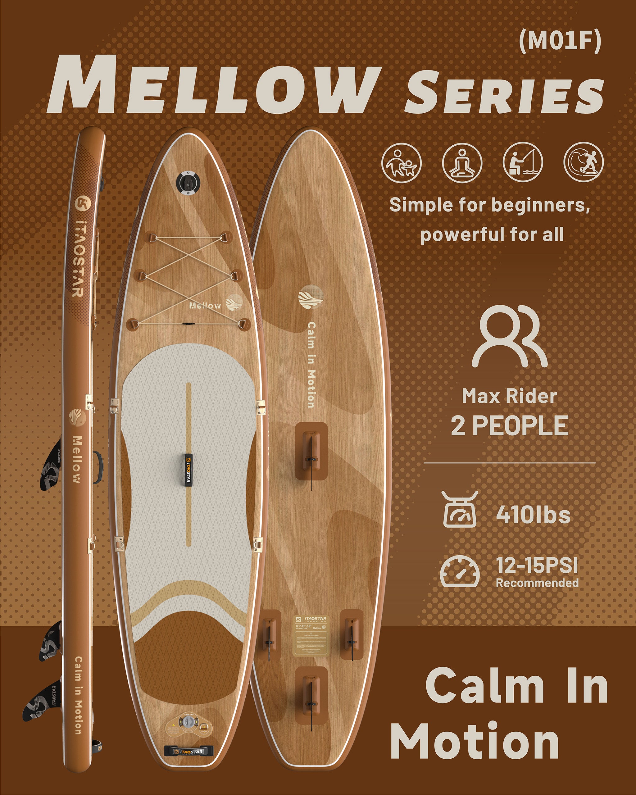 Mellow M01F 11' × 33" Inflatable Stand Up Paddle Board